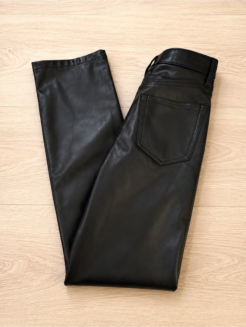 Abercrombie & Fitch Faux Leather Pants Size 24 Ultra High Rise Black
